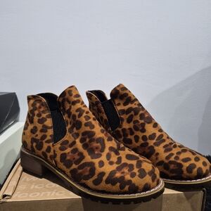 Leopard Print Ankle Boots